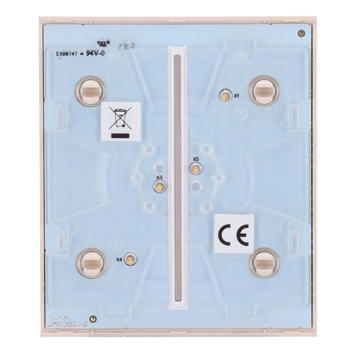 Ajax - LightSwitch CenterButton - Double Light Switch Touch Panel - Compatible with AJ-LIGHTCORE-2G - LED Backlight - Contactless Center Touch Panel - Ivory Color