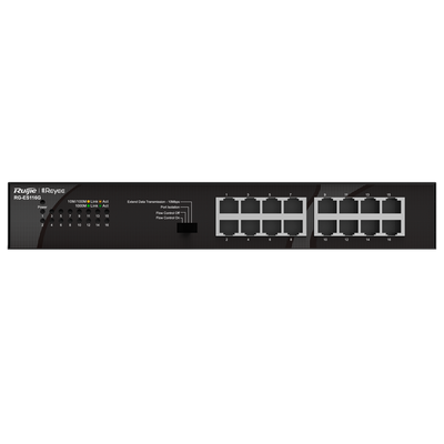Reyee Switch da Tavolo - Alloggiamento in Metallo - Montaggio su rack - 16 porte RJ45 - Velocità 10/100/1000 Mbps - Plug and Play - Tecnologia a risparmio energetico