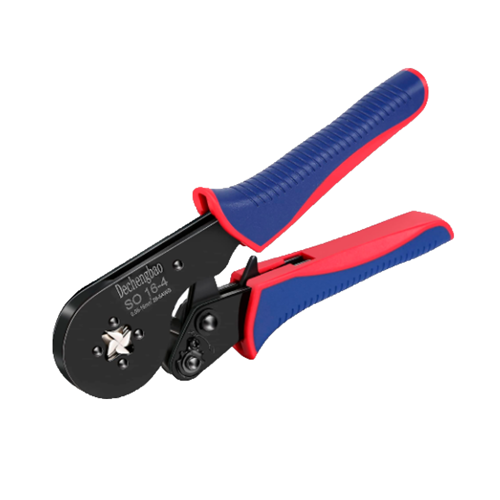 Crimping tool for tips - High quality professional model - Connectors: CON-E0508-FERRULE, E1008 and E6012 - Range 0.08 to 16 mm² / 28-5AWG - Automatic adjustment to the size of the connector - Easy and quick to use