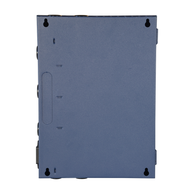 Slim power distribution box - 1 AC 220 V 5OHz input - 18 copper pair outputs - Resettable protection fuse - Output voltage 12 V / 250 W - Metal body