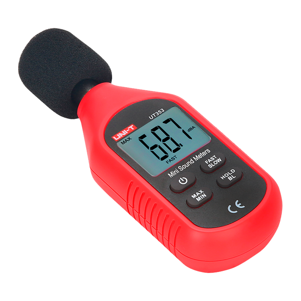 Sound Level Meter - Captures noise up to 130dB with fast response - Backlit LCD display - Ergonomic, lightweight design with intuitive interface - Auto power off