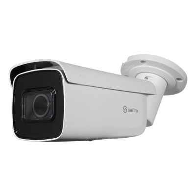 4 Megapixel IP Bullet Camera - 1/3" Progressive Scan CMOS Sensor - Motion Detection 2.0 of people and vehicles - 2.8~12 mm AF motorized lens - H.265+ compression - Audio / Alarms / PoE+