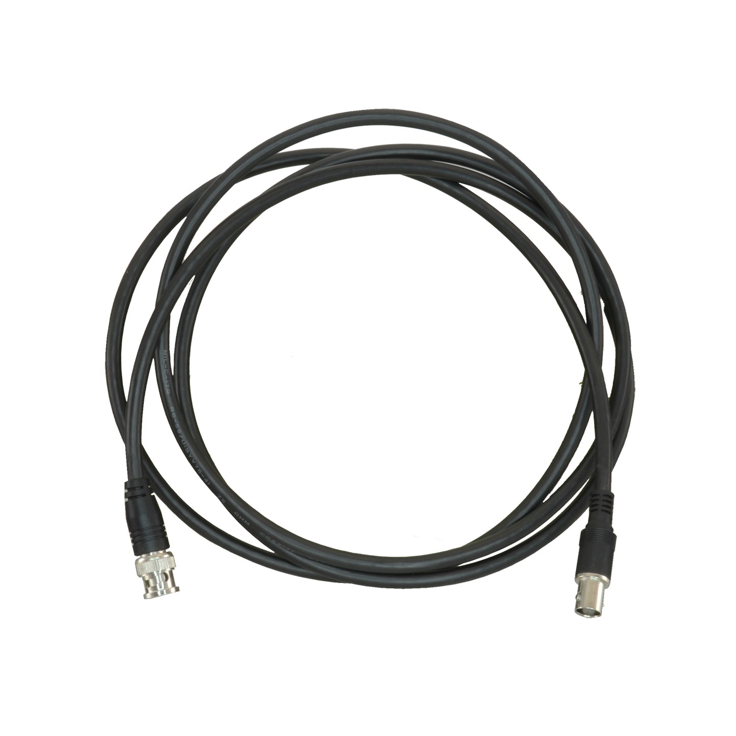 Prepared coaxial cable - BNC male to BNC female - RG59 coaxial - Length 2 m - Black color - Robust construction