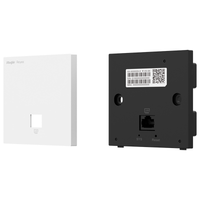 Reyee - AP de Pared Omnidireccional Wi-Fi 5 - Soporta 802.11 b/g/n/ac Wave 1 y 2 2.4GHz y 5GHz - Velocidad transmisión hasta 1267 Mbps - 2x Puertos RJ45 Gigabit - Instalación cajas mecanismo