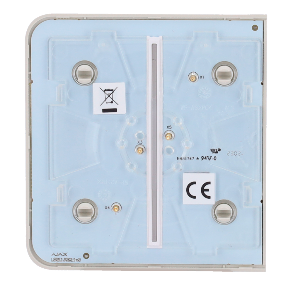 Ajax - LightSwitch SideButton - Double Light Switch Touch Panel - Compatible with AJ-LIGHTCORE-2G - LED Backlight - Touchless Side Touch Panel - Oyster Gray Color
