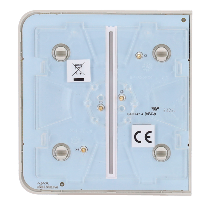 Ajax - LightSwitch SideButton - Double Light Switch Touch Panel - Compatible with AJ-LIGHTCORE-2G - LED Backlight - Touchless Side Touch Panel - Oyster Gray Color
