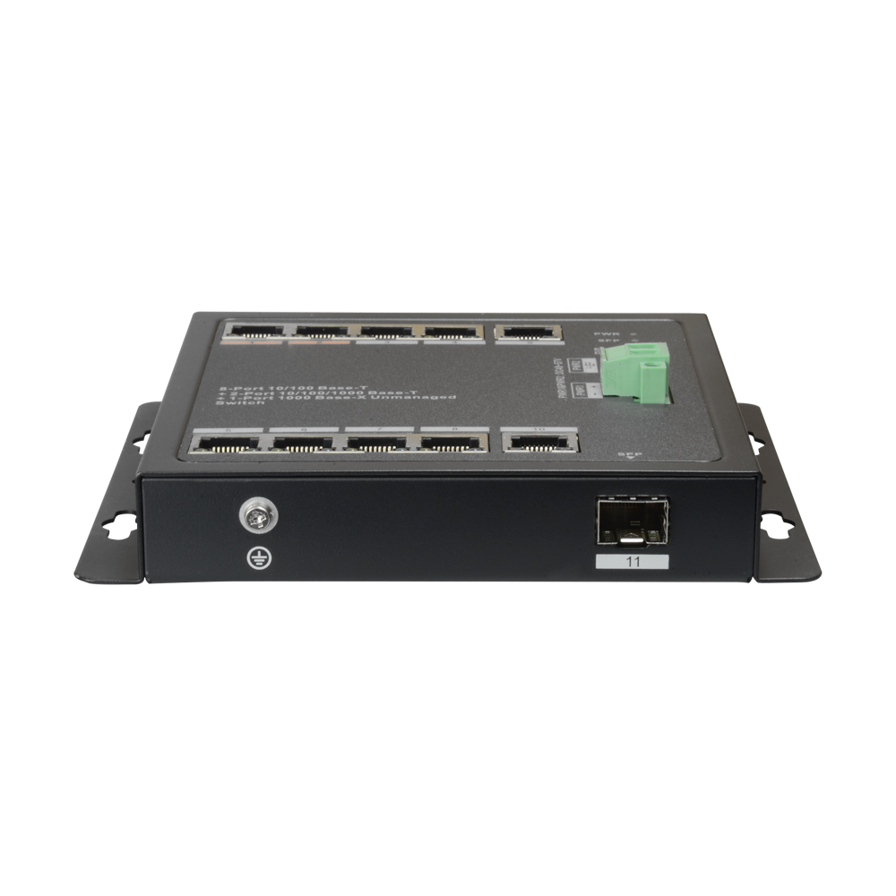 X-Security HiPoE Switch - 8 PoE Ports + 2 Uplink Port (RJ45) + 1 Uplink Port (SFP) - 8x 10/100Mbps + 2x 10/100/1000Mbps + 1 Giga SFP - Max Consumption 96W [%VAR%] - 2 HiPoE ports - Wall installation