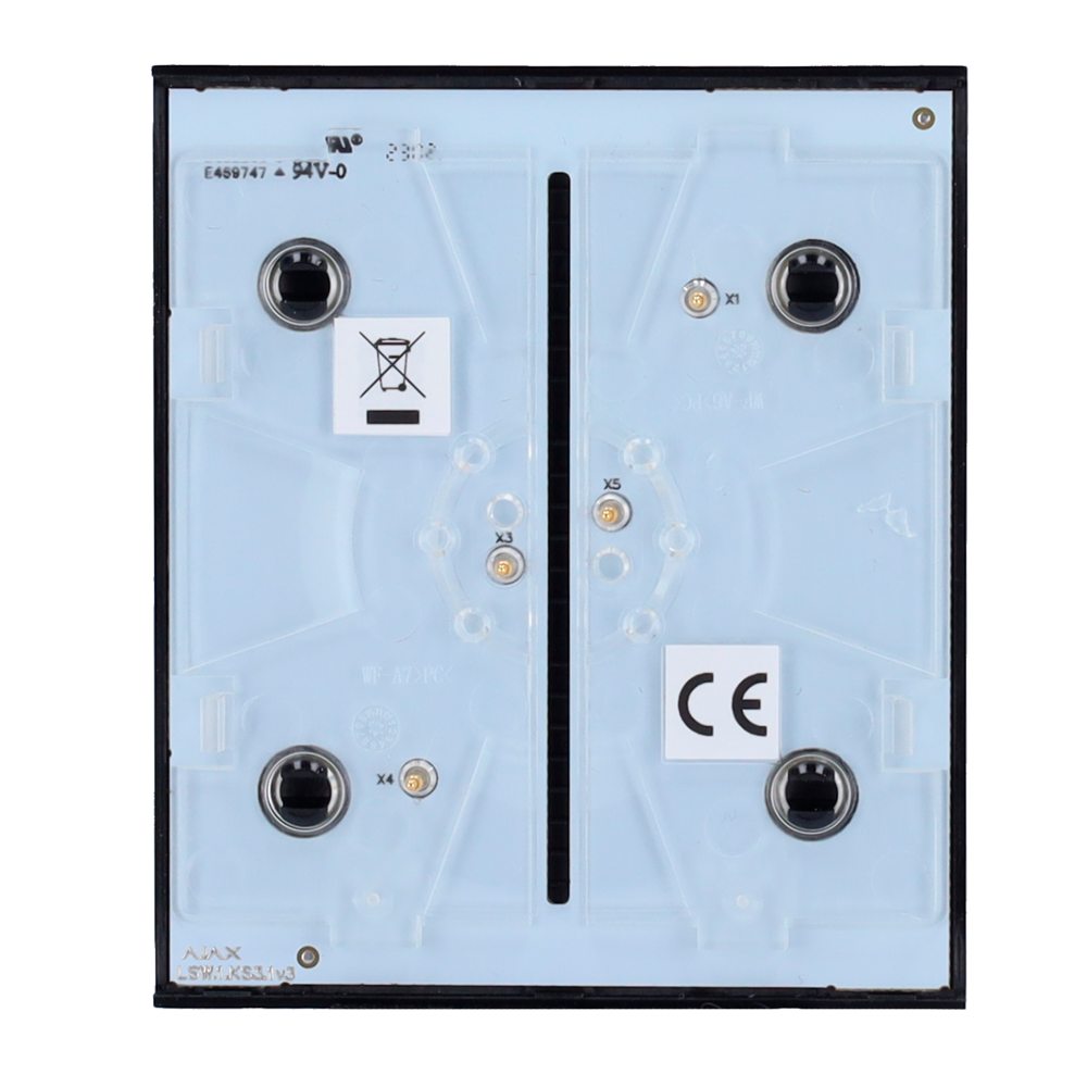 Ajax - LightSwitch CenterButton - Pannello tattile per l'interruttore della luce - Compatibile con AJ-LIGHTCORE-1G / -2W - Retroilluminazione a LED - Pannello tattile centrale senza contatto - Colore nero - Innowatt