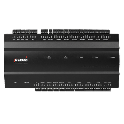 Controlador de acceso biométrico - Acceso mediante huella, tarjeta o contraseña - Comunicación TCP/IP | RS485 - 4 lectores Wiegand | 8 lectores RS485 - Salida de relé para 4 puertas - Software ZKBioAccess