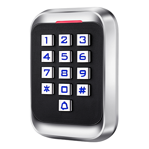 Standalone access control - Access via EM card and PIN - Relay and bell output - Wiegand 26 - Time control - Suitable for indoors
