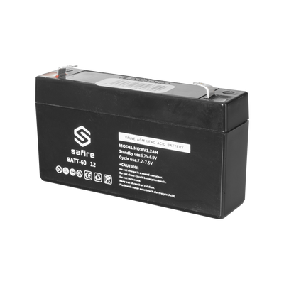 Rechargeable battery - AGM lead-acid technology - Voltage 6 V - Capacity 1.2 Ah - 58 x 97 x 24 mm / 290 g - For backup or direct use