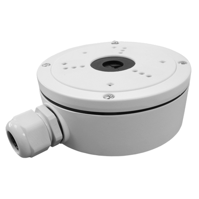 Scatola di giunzione - Per telecamere dome o bullet - Per esterni - Installazione a tetto o parete - Colore bianco - Pin cavo