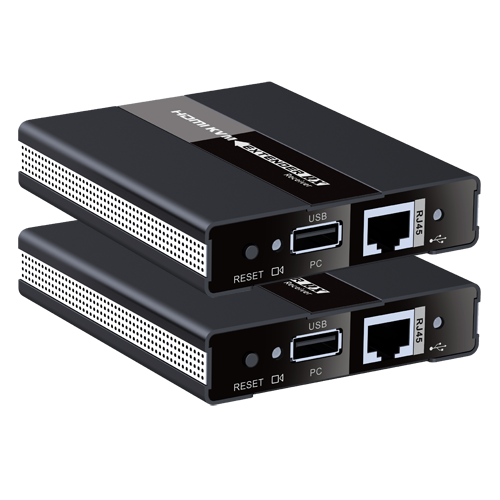 Estensore HDMI/USB, transmissione tramite cavo di rete - Trasmettitore e ricevitore - Distanza 60 m - Fino a 1080p - Alimentazione DC 5 V