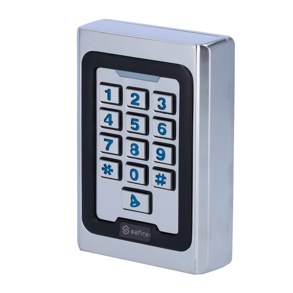 Control de acceso autónomo - Acceso mediante tarjeta MF y PIN - Salida de relé, pulsador y timbre - Wiegand 26 - Control horario - Apto para interior