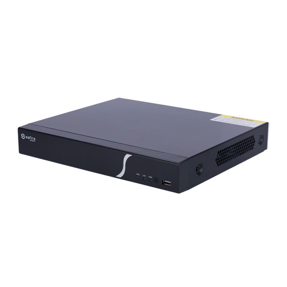 Safire Smart - Videoregistratore NVR per telecamere IP gamma B1 - 4 CH video PoE 40W / Compressione H.265 - Risoluzione fino a 8Mpx / Larghezza di banda 40Mbps - Uscita HDMI 4K e VGA - Supporta eventi VCA da telecamere IP / Funzione POS