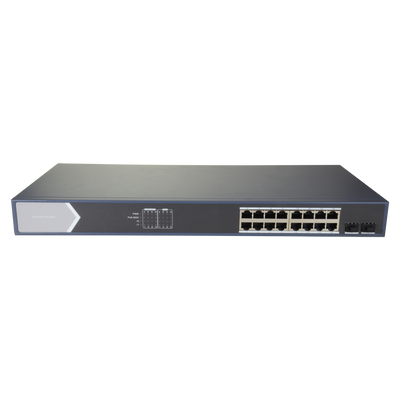 Switch PoE Safire - 16 porte PoE + 2 Gigabit SFP - Velocità 10/100/1000 Mbps - 30 W per porta 802.3af/at / Massimo 225W - VLAN/Port Isolation/STP/RSTP/QoS - Static LAG/Port Mirroring