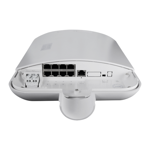 Switch PoE per esterni - 8 porte PoE + 1 Uplink RJ45 - Velocità 10/100 Mbps - A 120 W in totale per tutte le porte - Norma IEEE802.3af (PoE) - Impermeabile IP65