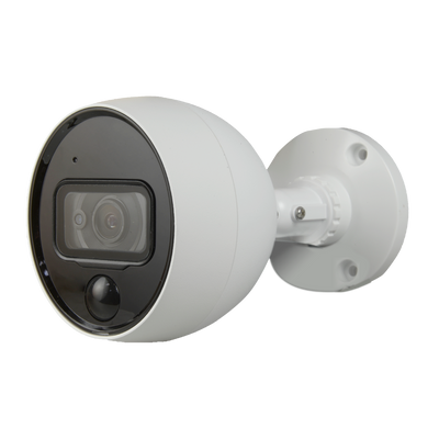 Cámara HDCVI personalizada - Alcance IoT Active Deterrence - CMOS progresivo de 1/2,8" y 8 megapíxeles - WDR - Lente de 2,8 mm | Alcance PIR 10 m - Alcance LED IR 20 m