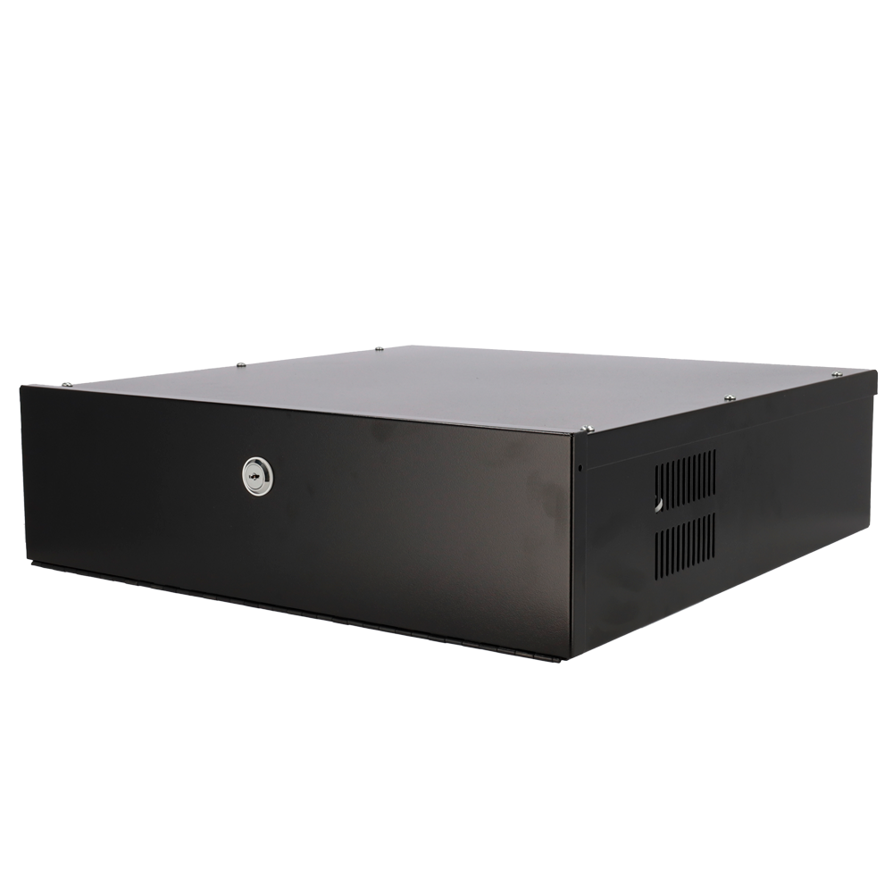 Custodia in metallo chiusa per DVR - Specifico per TVCC - Per i registratori fino a 2U rack - Serratura a leva - Ventola inclusa - Qualità e resistenza