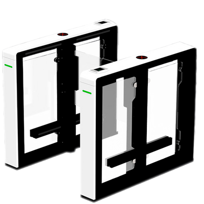 Torniquete de acceso bidireccional - Puerta batiente acrílica - Horarios, alarmas y modos de apertura - Dimensiones de paso 600mm | Motor sin escobillas - Fabricado en acero inoxidable pintado - Compatible con sistemas de terceros