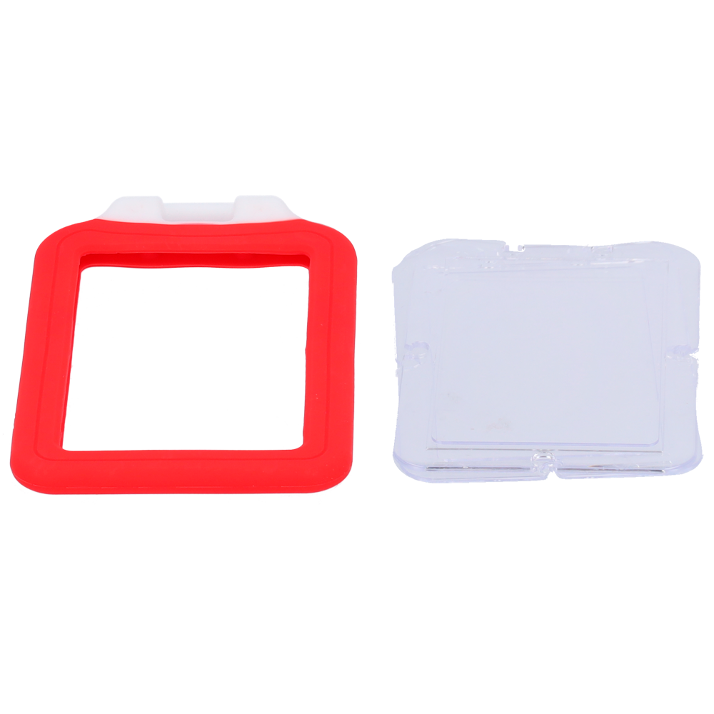 Tarjeta holder - Vertical arrangement - Protective plastic sheets - Made in silicone - Red color