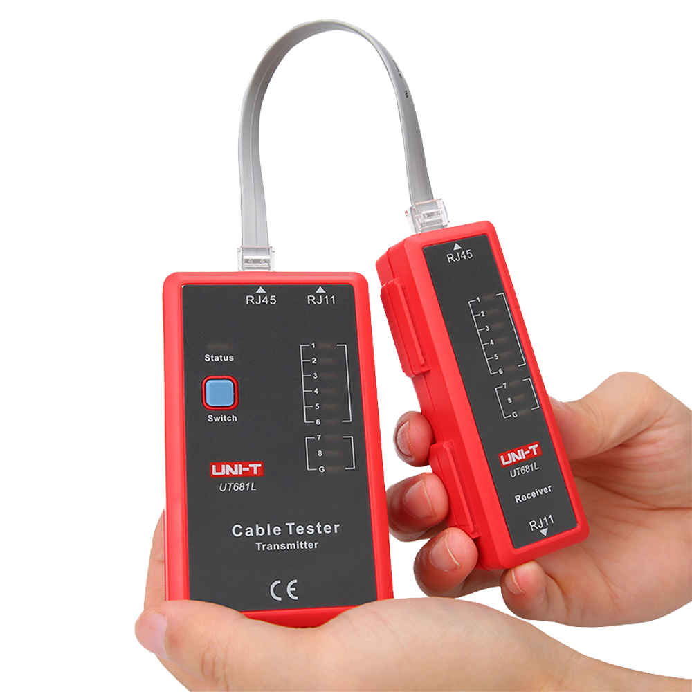 Cable tester - RJ45/RJ11 cable status check - Fast mode and slow mode tests - Auto power off