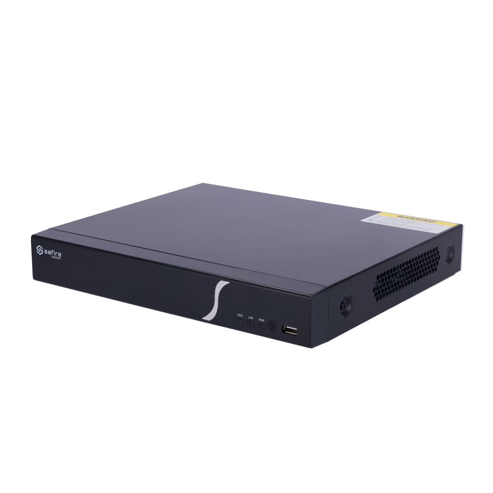 Safire Smart - NVR video recorder for B1 range IP cameras - 16 CH video / H.265+ compression - Resolution up to 8Mpx / Bandwidth 112Mbps - HDMI 4K and VGA output / 1HDD - Supports VCA events from IP cameras / POS function