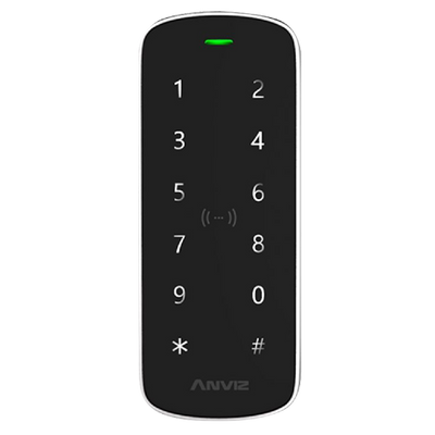 Lector autónomo ANVIZ - Doble teclado y tarjeta (EM y MF) - 10.000 grabaciones / 200.000 logs - TCP/IP, WiFi, Bluetooth, mini USB, Wiegand - Controlador integrado / Apertura con APP - Apto para prevención de avalanchas en exterior