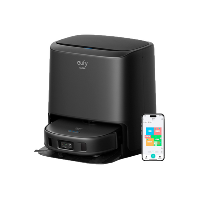 Robot Aspirador Eufy by Anker - Potencia máxima de 5500 Pa - Capacidad del depósito 410 ml Polvo - Limpieza a presión  / Navegación láser iPath - Mapas Varios Pisos  - Compatible con Amazon Alexa y asistente Google