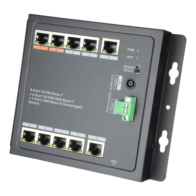 Switch HiPoE X-Security - 8 Porte PoE + 2 Porta Uplink (RJ45) + 1 Porta Uplink (SFP) - 8x 10/100Mbps + 2x 10/100/1000Mbps + 1 SFP Giga - Consumo massimo 96W [%VAR%] - 2 Porte HiPoE - Installazione a parete