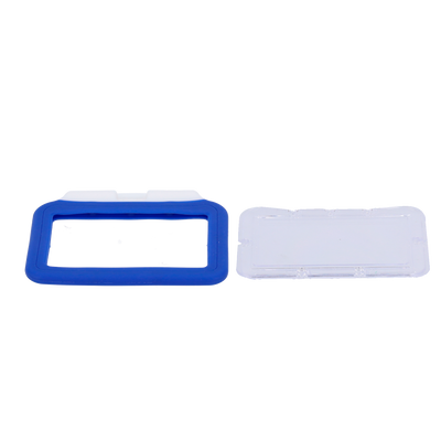 Portatarjetas - Disposición horizontal - Láminas protectoras de plástico - Fabricado en silicona - Color azul
