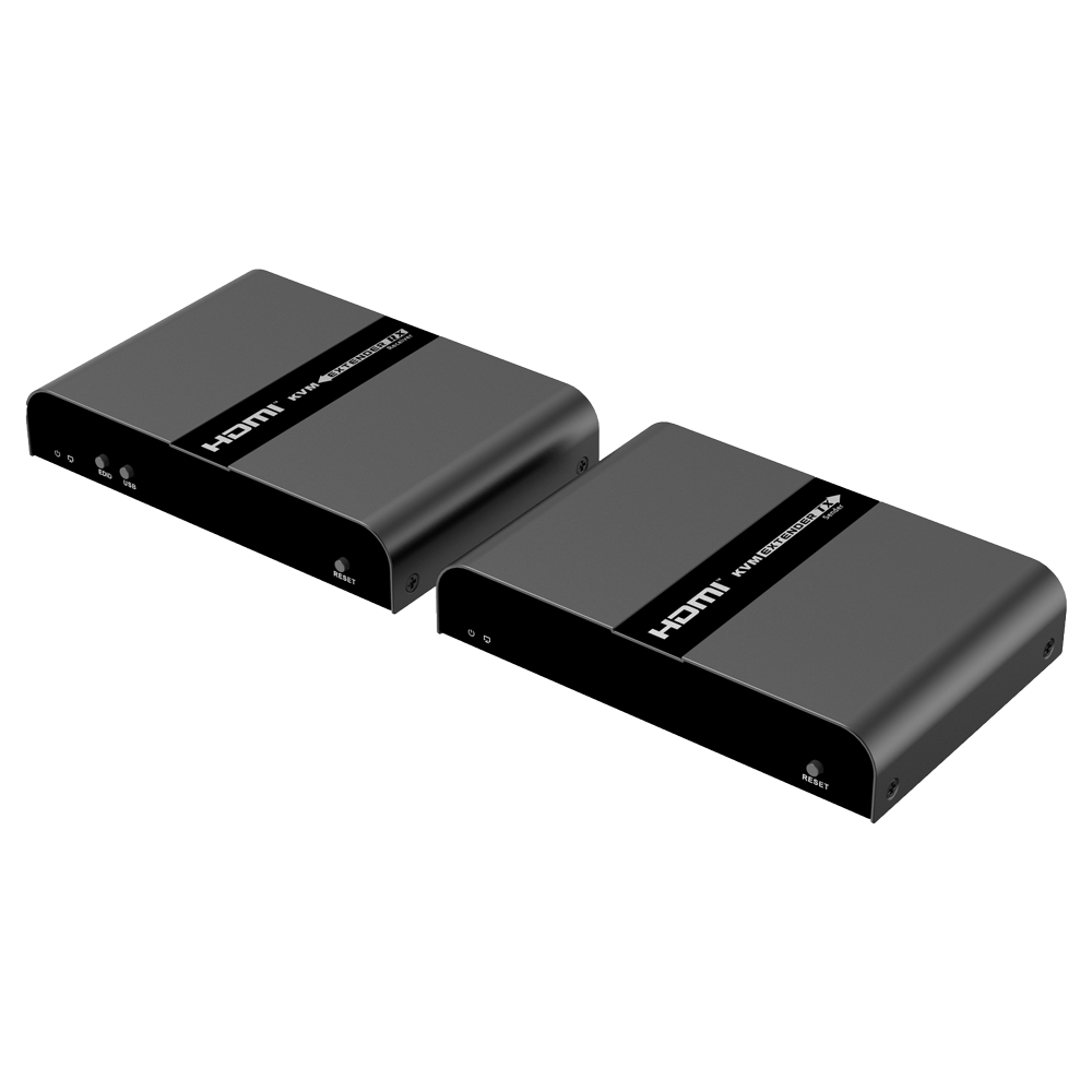 HDMI Extender with KVM - Transmitter and receiver - Distance 100 m - Over Cat 7 UTP cable - Up to 4K@30Hz - DC 5 V power supply