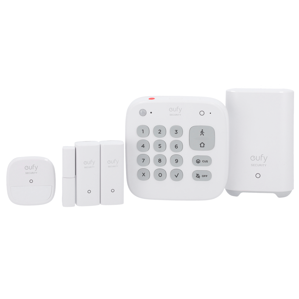 Kit de alarma Eufy by Anker - HomeBase WiFi/LAN/RF - Teclado independiente con batería - 2 sensores de apertura inalámbricos - 1 detector de presencia PIR inalámbrico - App Eufy Security