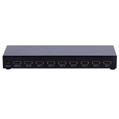 HDMI Signal Multiplier - 1 HDMI Input - 8 HDMI Outputs - Up to 4K*2 - Max Output Length 25m - Power Supply DC 5V