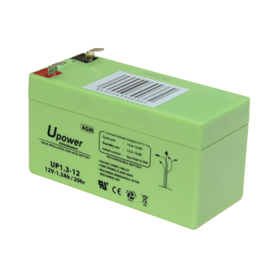 Upower - Rechargeable battery - AGM lead-acid technology - Voltage 12 V - Capacity 1.3 Ah - 58 x 97 x 43 mm / 570 g - For backup or direct use