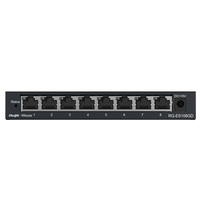 Reyee Switch da Tavolo - Alloggiamento in Metallo - 8 porte RJ45 - Velocità 10/100/1000 Mbps - Plug and Play - Tecnologia a risparmio energetico