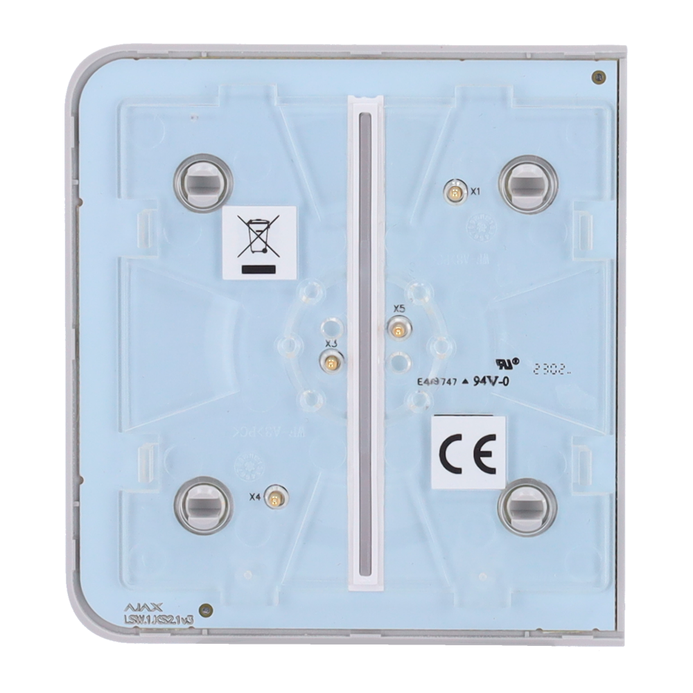 Ajax - LightSwitch SideButton - Pannello tattile per doppio interruttore della luce - Compatibile con AJ-LIGHTCORE-2G - Retroilluminazione a LED - Pannello tattile laterale senza contatto - Colore grigio nebbia