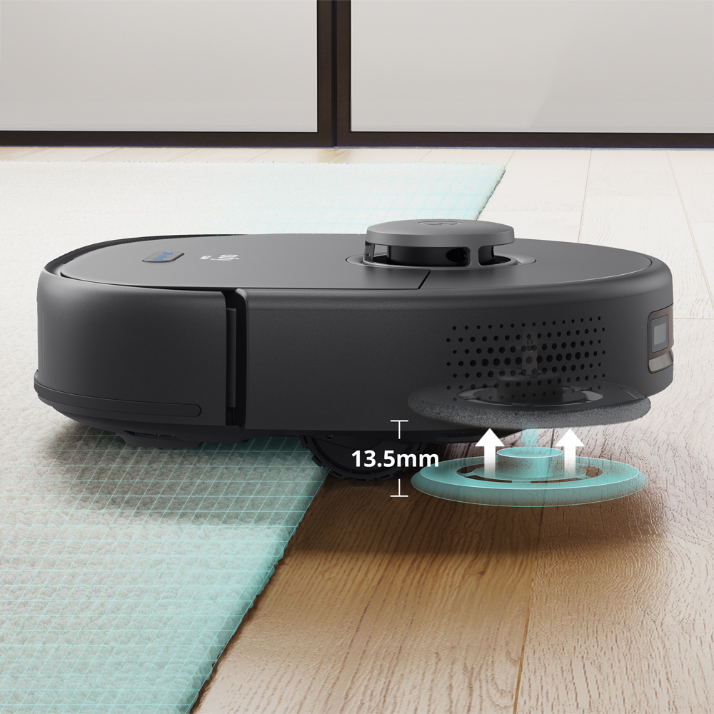 Robot Aspirador Eufy by Anker - Potencia máxima de 5500 Pa - Capacidad del depósito 410 ml Polvo - Limpieza a presión  / Navegación láser iPath - Mapas Varios Pisos  - Compatible con Amazon Alexa y asistente Google
