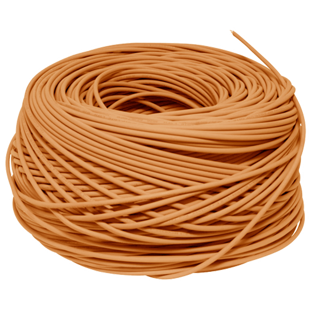 Cable UTP Cat 6 libre de halógenos - Conductor 99,9% cobre - CPR class: Dca - Cumple con 90m Fluke test - Rollo de 305 metros/Color naranja