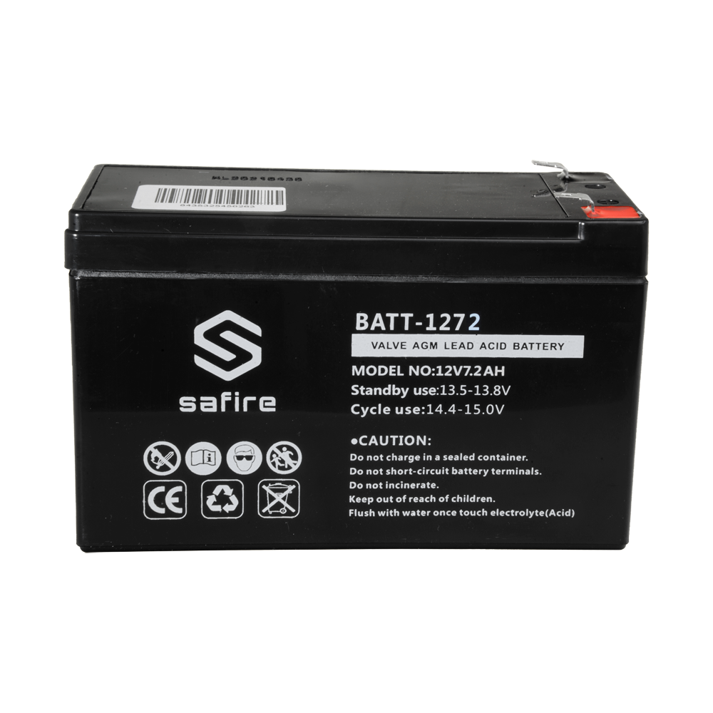 Rechargeable battery - AGM lead-acid technology - Voltage 12 V - Capacity 7.2 Ah - 94 x 151 x 65 mm / 2220 g - For backup or direct use