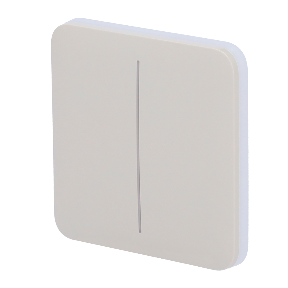 Ajax - LightSwitch SoloButton - Pannello tattile per doppio interruttore della luce  - Compatibilità con AJ-LIGHTCORE-2G - Retroilluminazione a LED - Pannello tattile senza contatto - Colore grigio ostrica