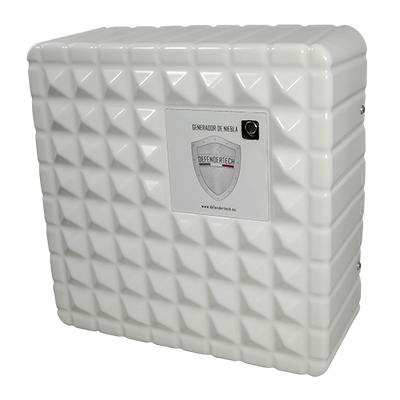 Nebbiogeno Defendertech - 2 relè Ajax installati per l'attivazione e lo sparo - 830 m3 in 60" - Batteria non inclusa - Fino a 6.5 minuti di capacità - Non lascia tracce dopo l'erogazione della nebbia