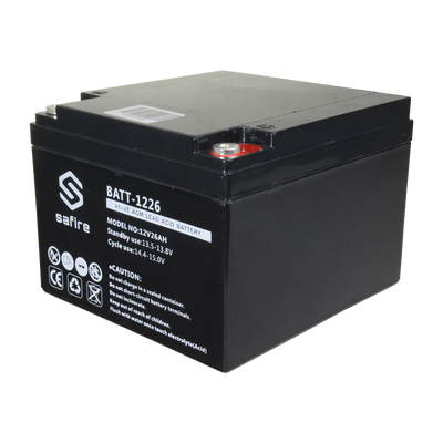 Rechargeable battery - AGM lead-acid technology - Voltage 12 V - Capacity 26 Ah - 182 x 166 x 126 mm / 8400 g - For backup or direct use