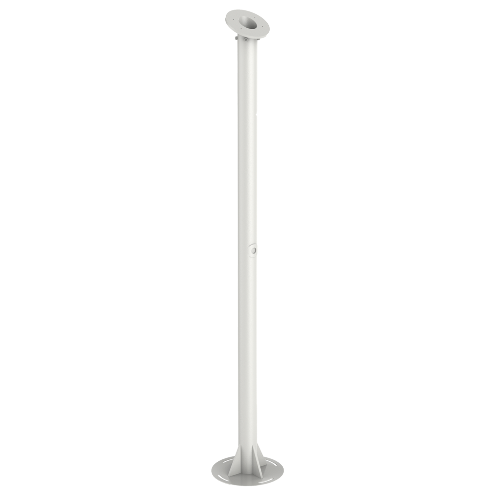 Soporte para montaje en columna - Altura 1570.08 mm - Apto para uso en exterior - Color blanco - Fabricado en aluminio - Pasador de cables