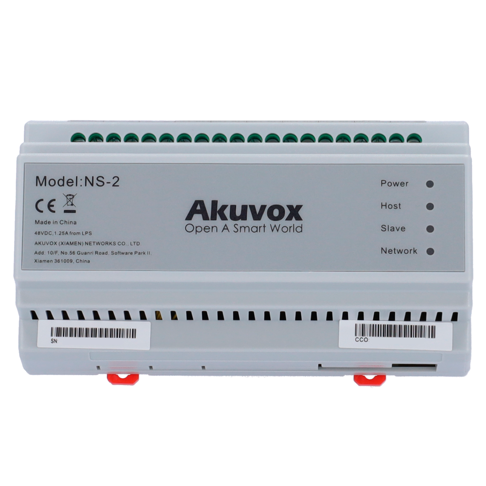 Convertitore da 2-hilos a IP - 6 gruppi di 2-hilos - TCP/IP con RJ45 - Alimenta dispositivi a 2-hilos - Collegamento in cascata di convertitori - Montaggio su guida DIN
