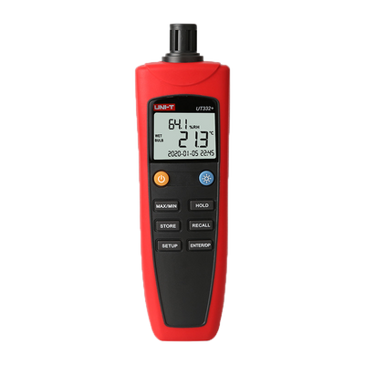 Environmental conditions medium - Temperature and humidity measurement - Light and economic design with intuitive interface - Automatic charging - Rock temperature and thermal sensation - USB connection to PC software