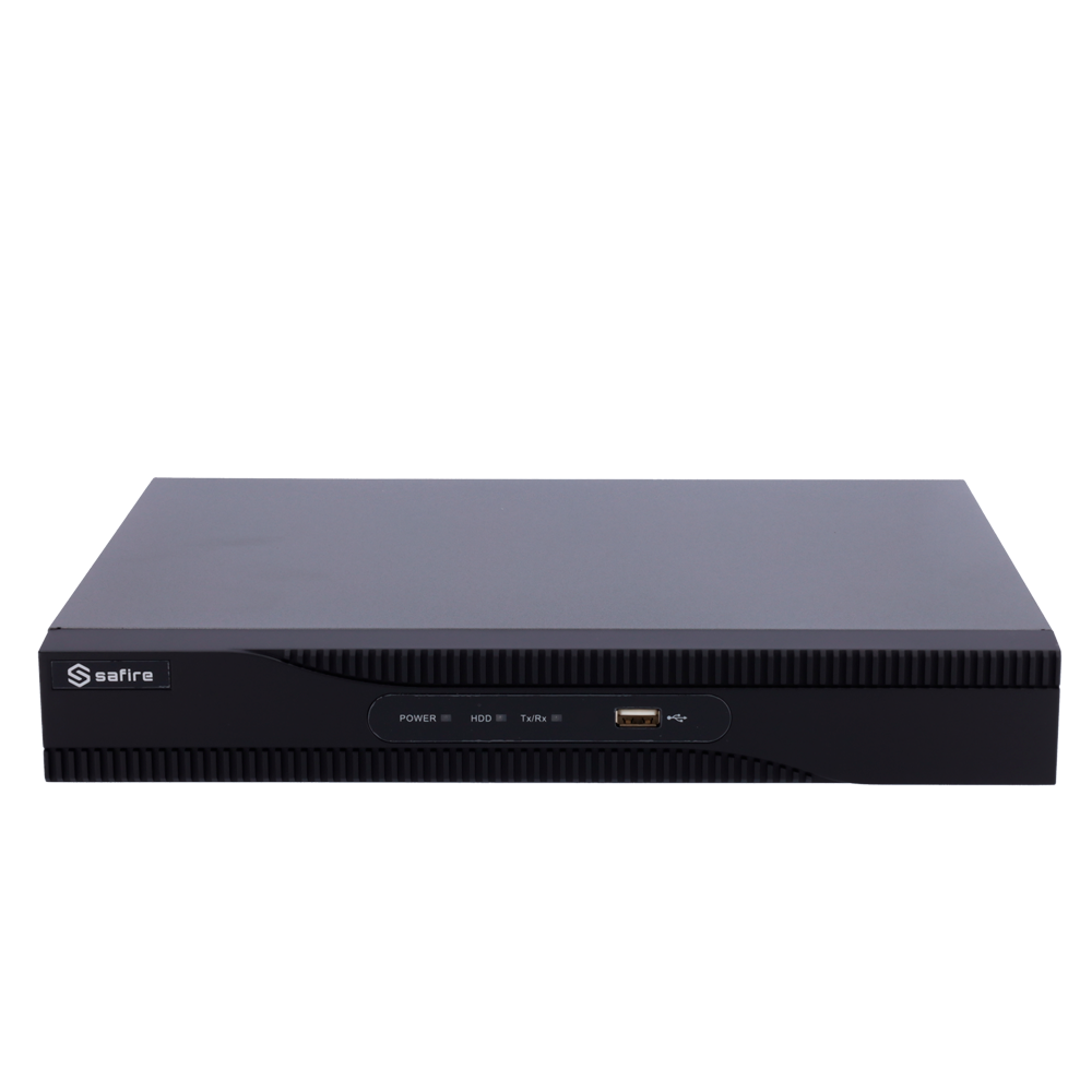 NVR for IP cameras - 16 CH video - H.265+ compression - Maximum resolution 8Mpx - Bandwidth 160 Mbps - HDMI 4K and VGA output - Admits 1 hard disk