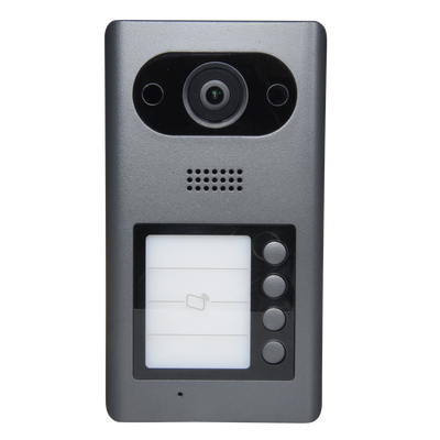 Videoporteros IP - Cámara gran angular de 2Mpx - Audio bidireccional | 4 Botones de Llamada - Monitoreo a través del Dispositivo APP de Teléfono - Acero Inoxidable Antivandálico - Montaje en Superficie