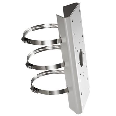 Pole/lamppost bracket - For bullet cameras - Diameter range 67~127 mm - Suitable for outdoor - White color - Hollow pin