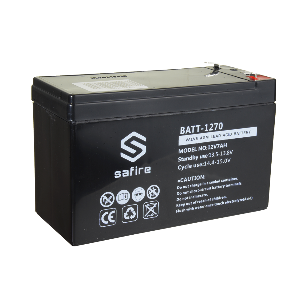 Rechargeable battery - AGM lead-acid technology - Voltage 12 V - Capacity 7.0 Ah - 93.5 x 151 x 65 mm / 2100 g - For backup or direct use